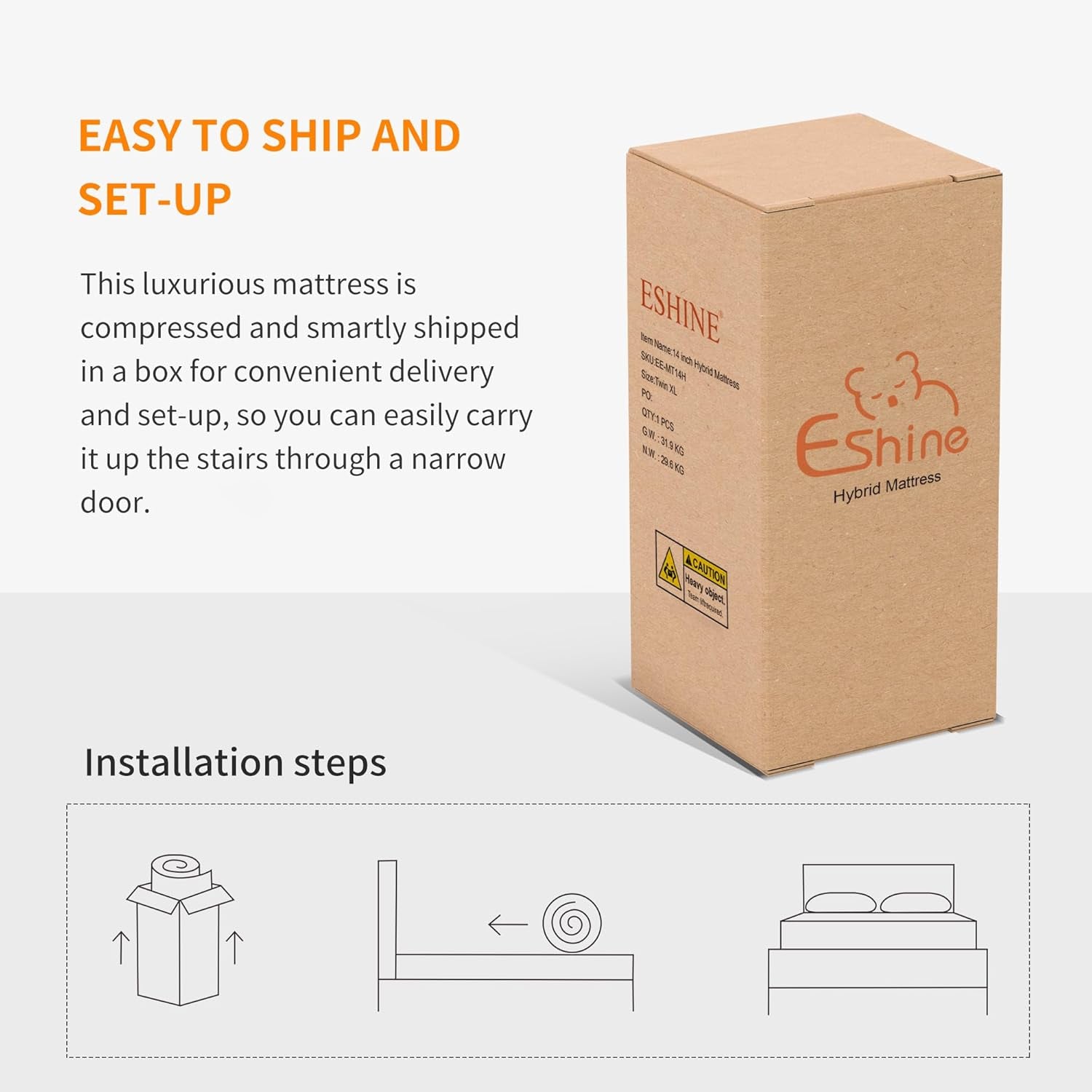 Adjustable Bed Frame + 12" Hybrid Mattress Split King(Medium) - Luxury Gel Memory Foam, Upholstered Bed Frames with Massage, USB, under Bed Night Light, Head and Foot Incline, Split King