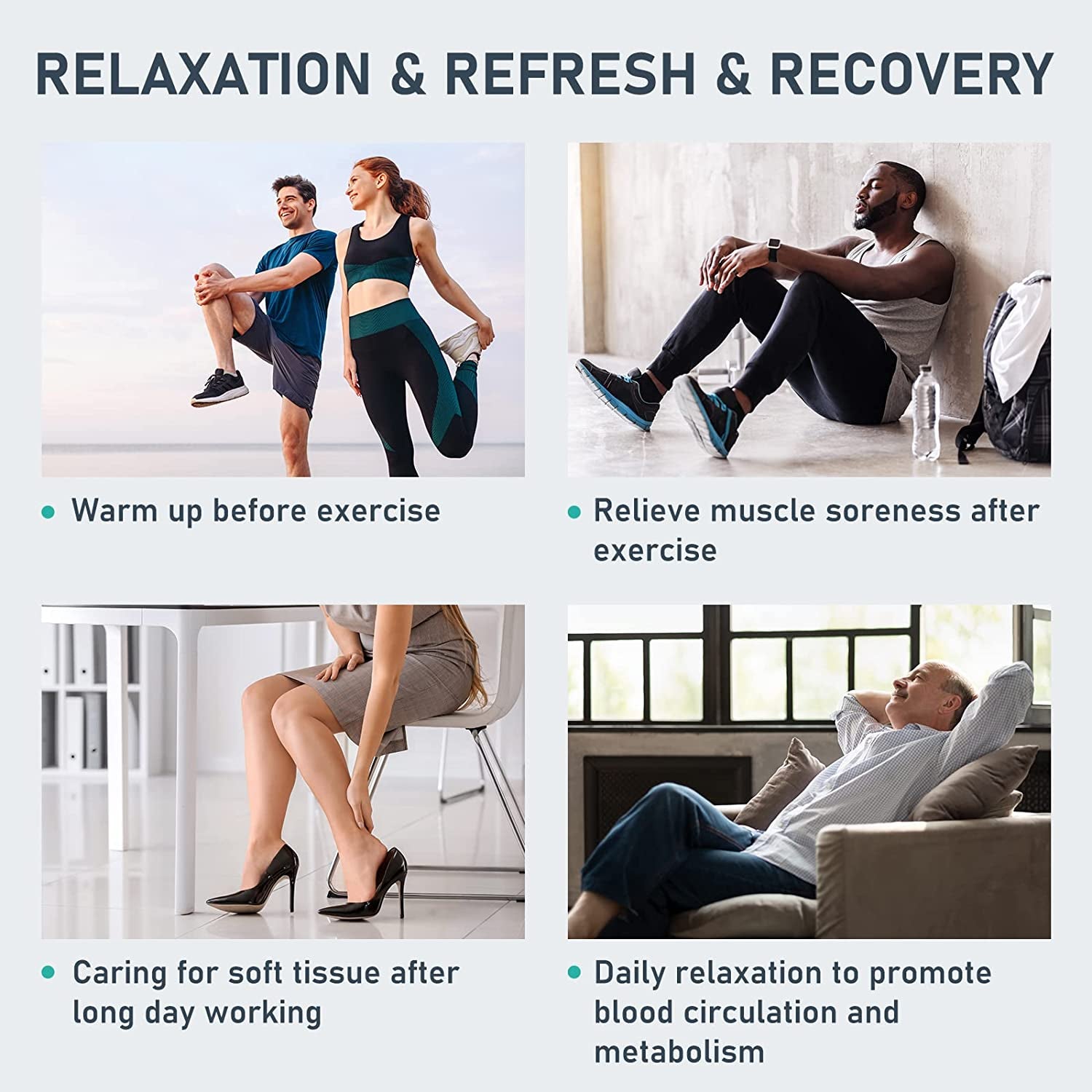 Air Compression Recovery System, Professional Sequential Device for Massage Therapy, Foot and Leg Recovery Boots to Improve Circulation for Athletes, FSA-HSA Eligible (Large)