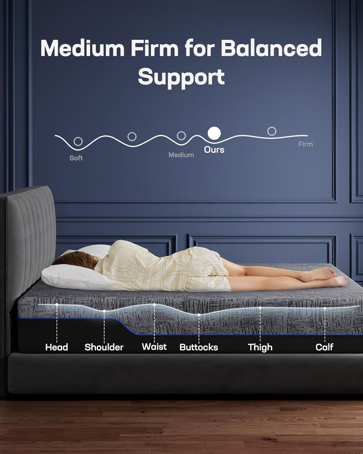 NS1 Massage Adjustable Base with Mattress Set, Queen Adjustable Bed Frame + 12-Inch Cooling Gel Memory Foam Mattress, Dual Motor Bed Frame with Wireless Remote, Certipur-Us Certified