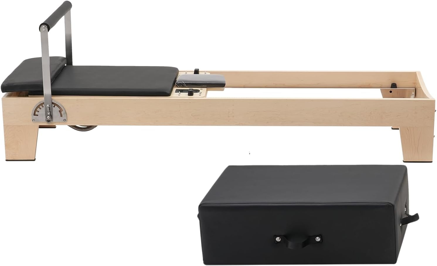 foldable Pilates Reformer, Pilates Workout Machine for Home Gym Studio Use, Pilates Bed with Dual Resistance- Spring & Cord, Reformer Set for Advanced Users and Beginners, up to 400 LBS