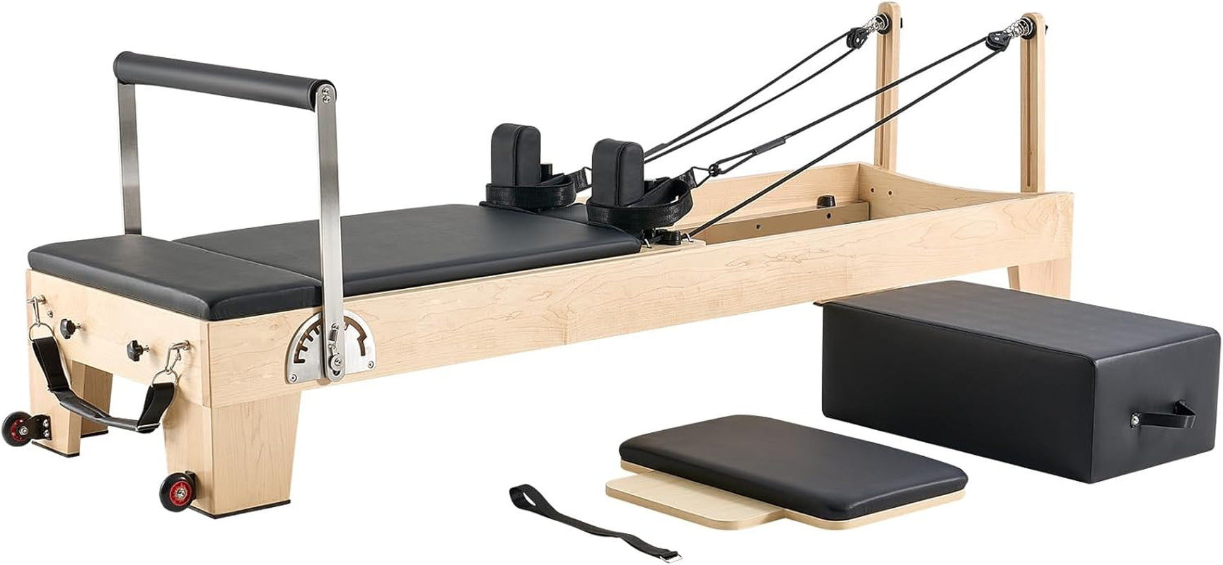 foldable Pilates Reformer, Pilates Workout Machine for Home Gym Studio Use, Pilates Bed with Dual Resistance- Spring & Cord, Reformer Set for Advanced Users and Beginners, up to 400 LBS