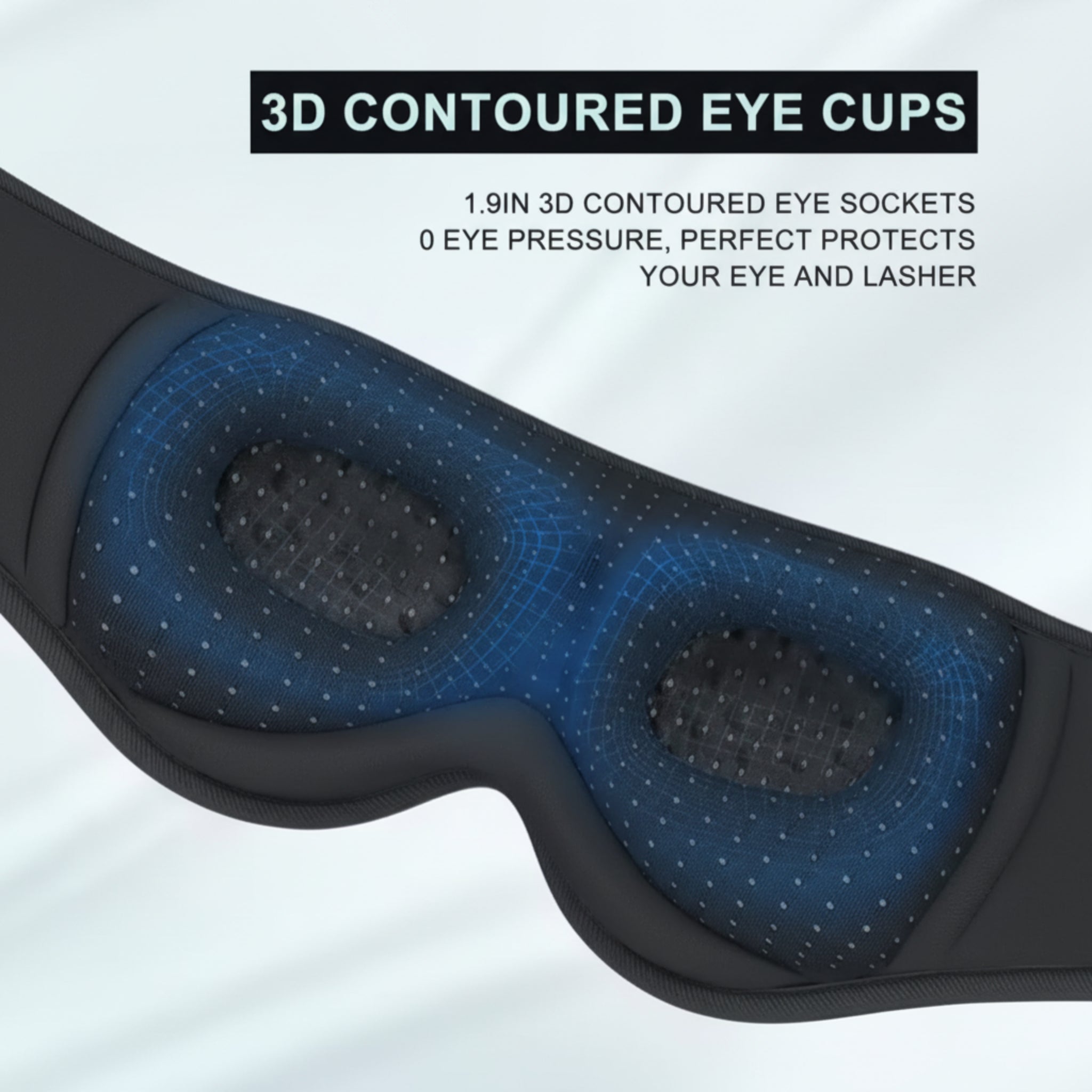Black Sleep Headphones for Side Sleepers Sleep Mask with Bluetooth Headphones Ultra-Thin Stereo Speakers Perfect