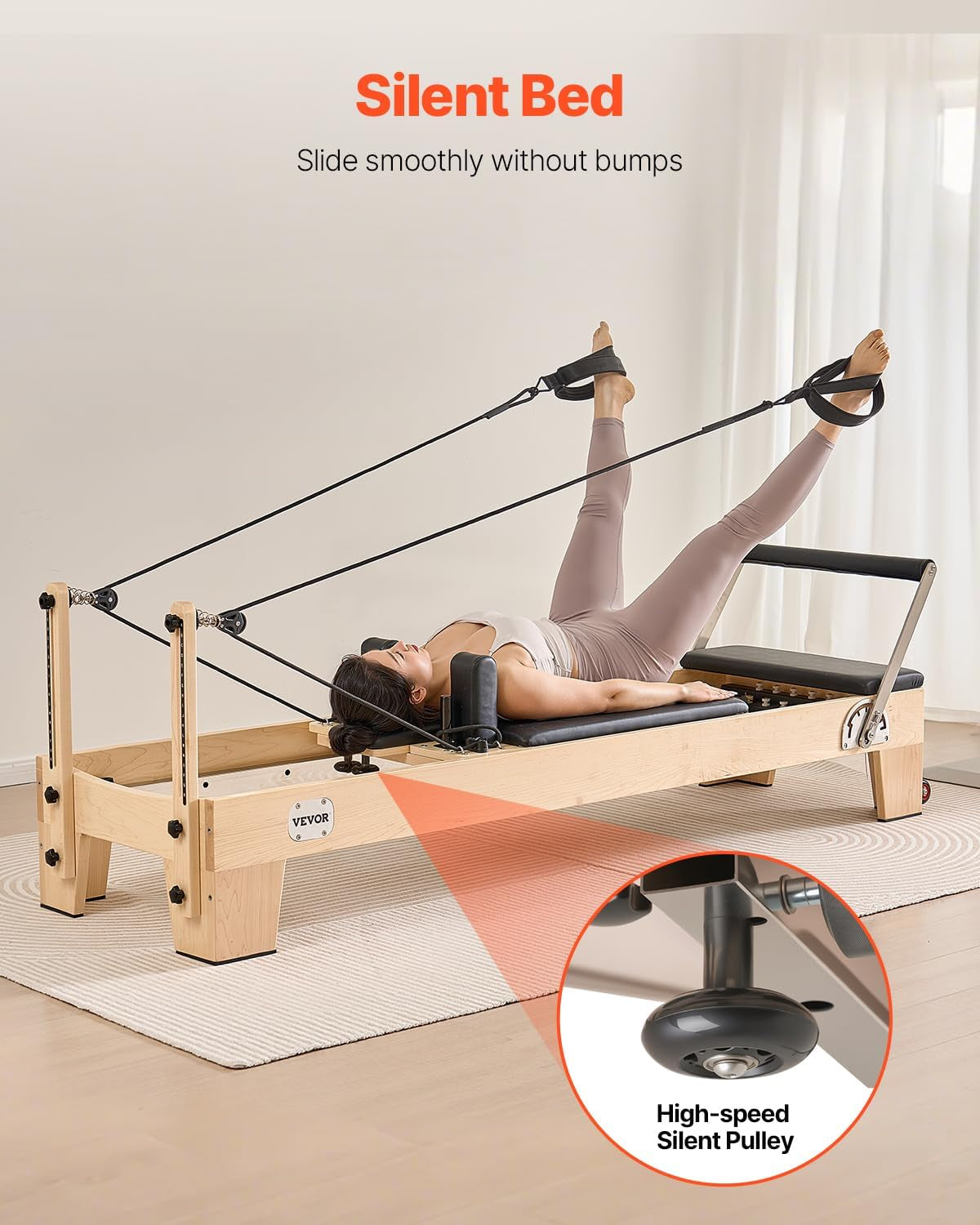 foldable Pilates Reformer, Pilates Workout Machine for Home Gym Studio Use, Pilates Bed with Dual Resistance- Spring & Cord, Reformer Set for Advanced Users and Beginners, up to 400 LBS